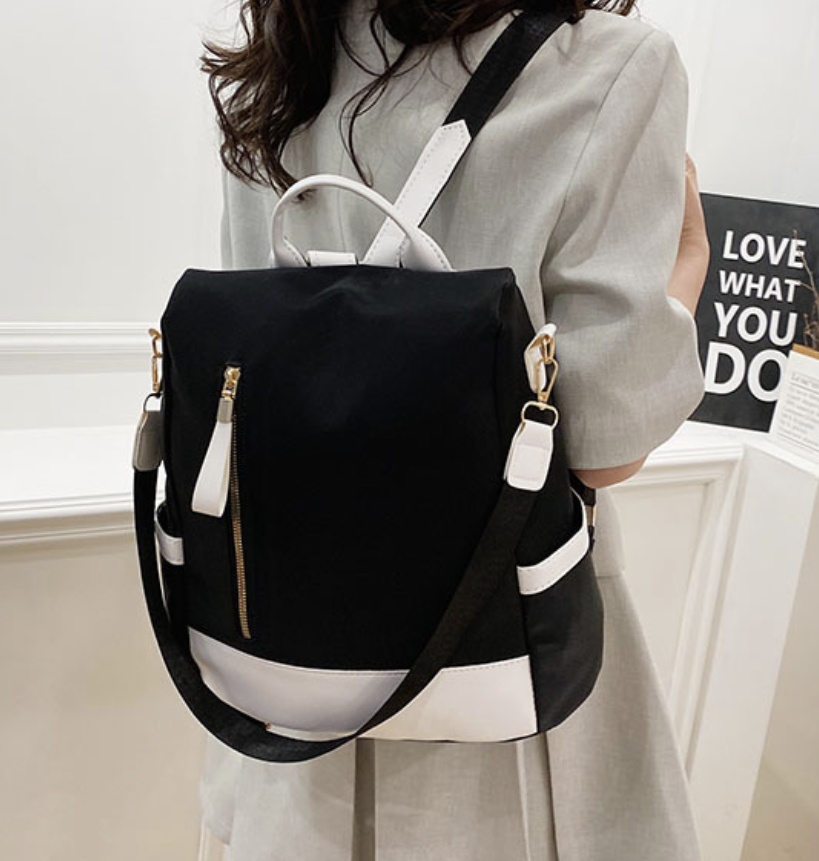 Dropshipping תיק גב עם כיס נסתר והגנת זעזועים black Oxford backpack with padded shoulder straps