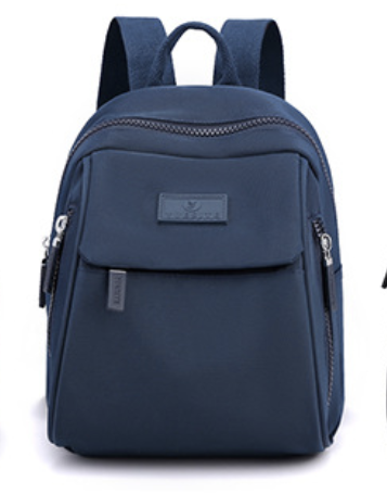 Casual womens backpack by dropshipping in navy nylon with a hidden pocket for storing small items