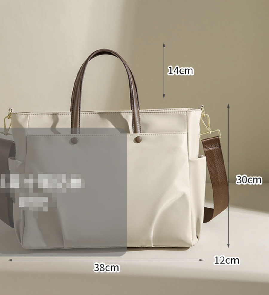 Dropshipping large travel and work shoulder bag in white Oxford fabric with laptop ready 16 inch fit