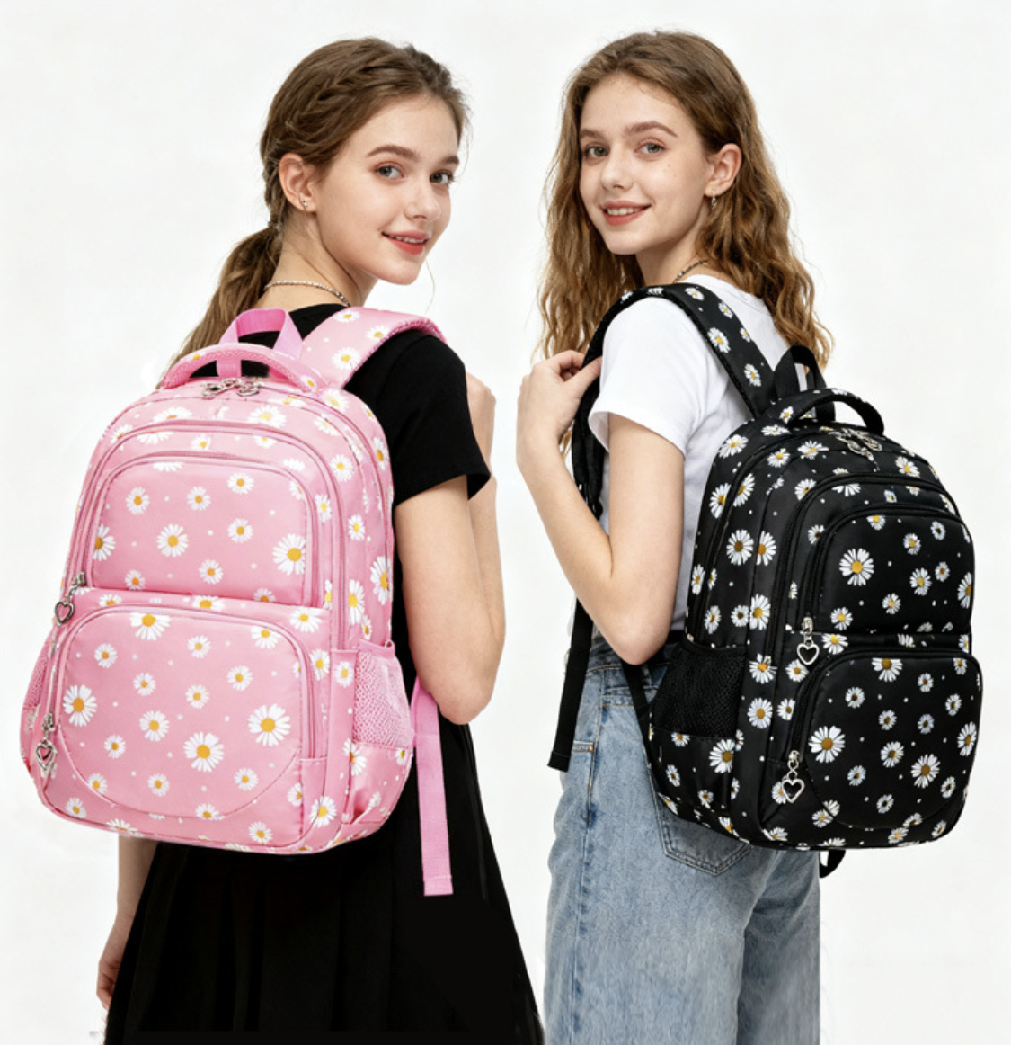 AB-28 kids school bag set 3 piece large capacity waterproof nylon backpacks with curved shoulder straps