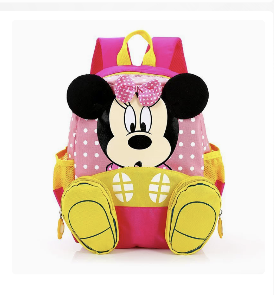 Lightweight kids garden bag by AB-28 in pink and yellow with curved shoulder straps and Oxford fabric