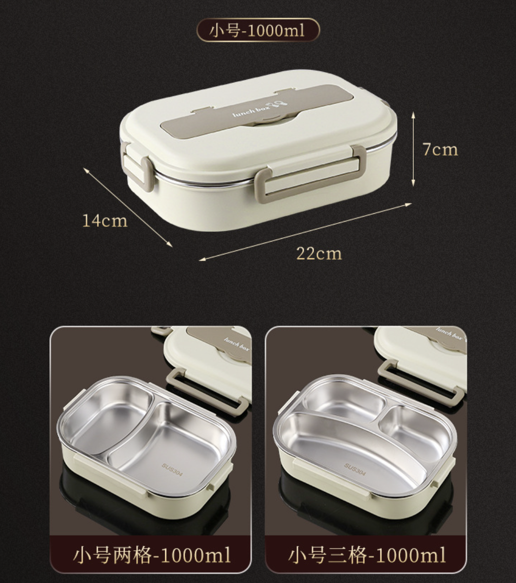 AB-28 insulated stainless steel food box in 304 steel with heat retention, white lunch box