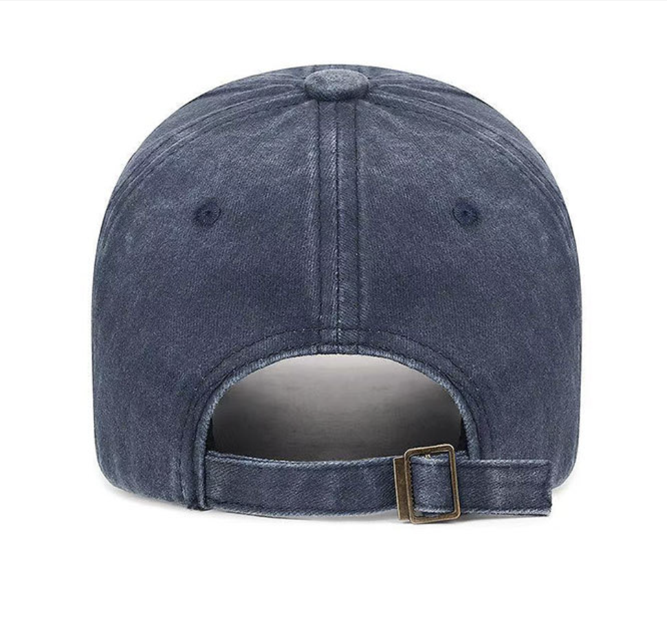 Washed Letter Embroidered Baseball Cap