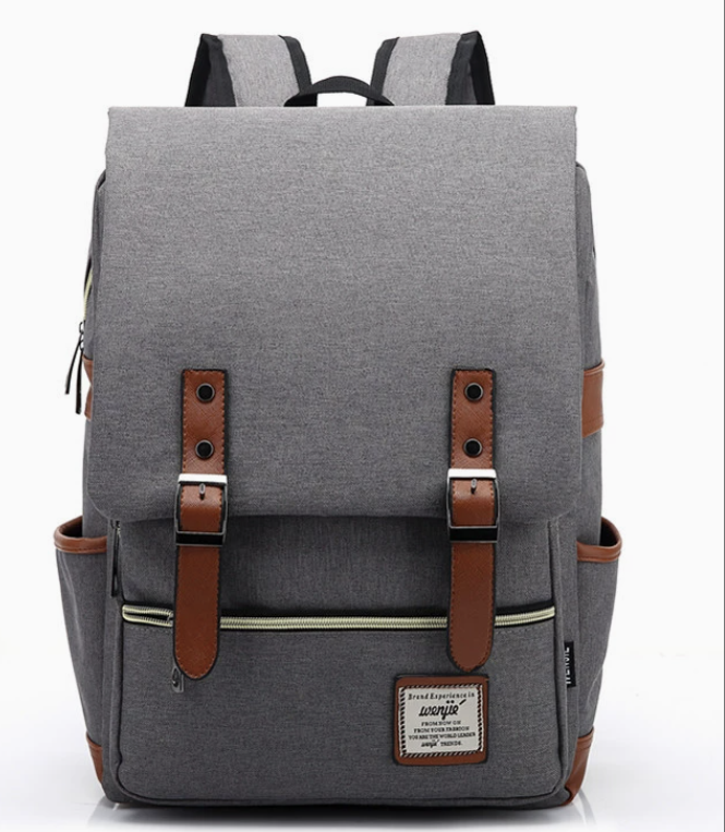Oxford fabric backpack by dropshipping in heather gray with padded shoulder straps and a laptop compartment for 16 inch