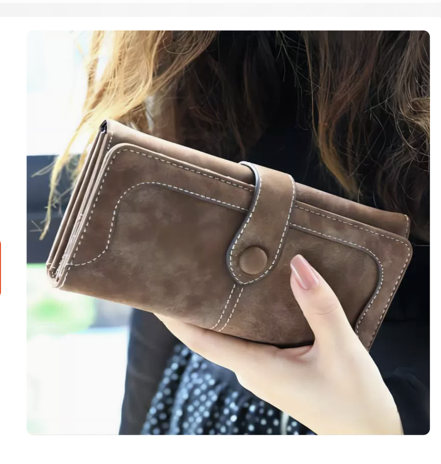Womens long vintage pu leather wallet