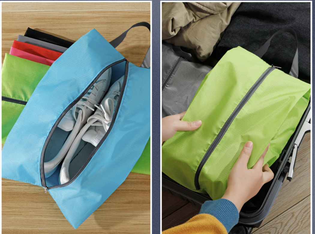 AB-28 moisture proof storage cube bag for shoes and clothes in blue with polyester fabric