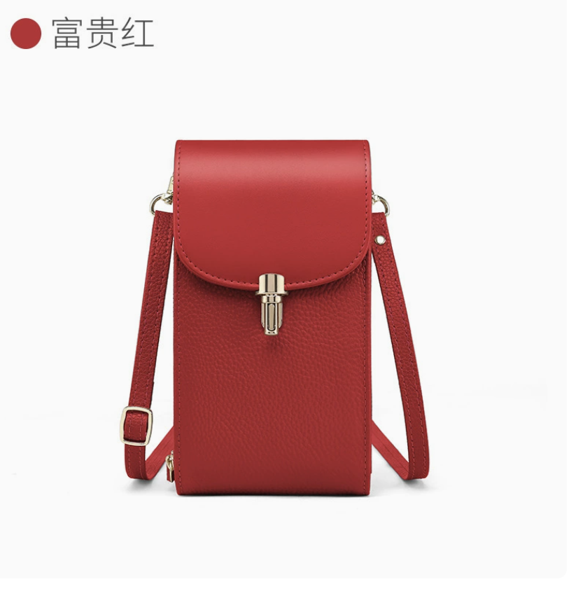 Genuine leather crossbody phone bag