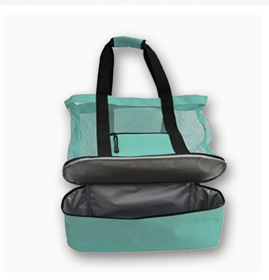 Mobile storage mesh side bag by AB-28 in teal with foldable travel and outdoor storage