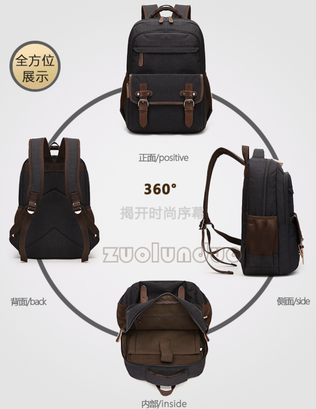 Waterproof AB-28 laptop backpack in black nylon with padded shoulder straps for everyday carry