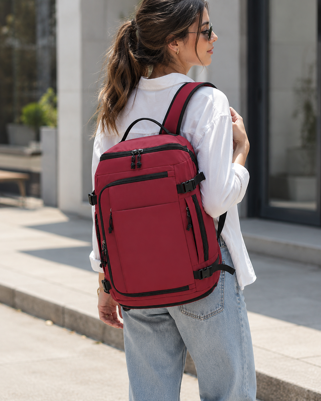 Expandable Travel Backpack with Wet/Dry Compartment