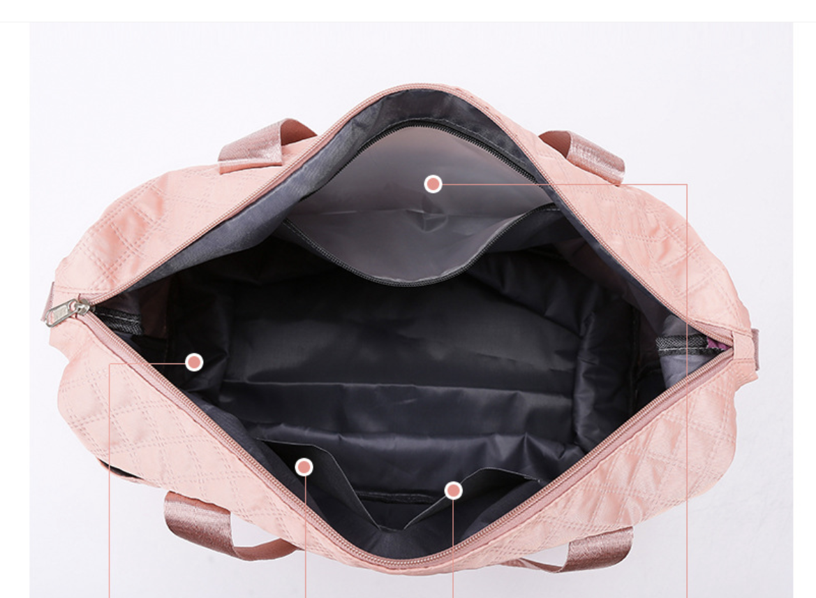 AB-28 sport and fitness bag in light pink Oxford fabric with wet and dry separation compartment lining