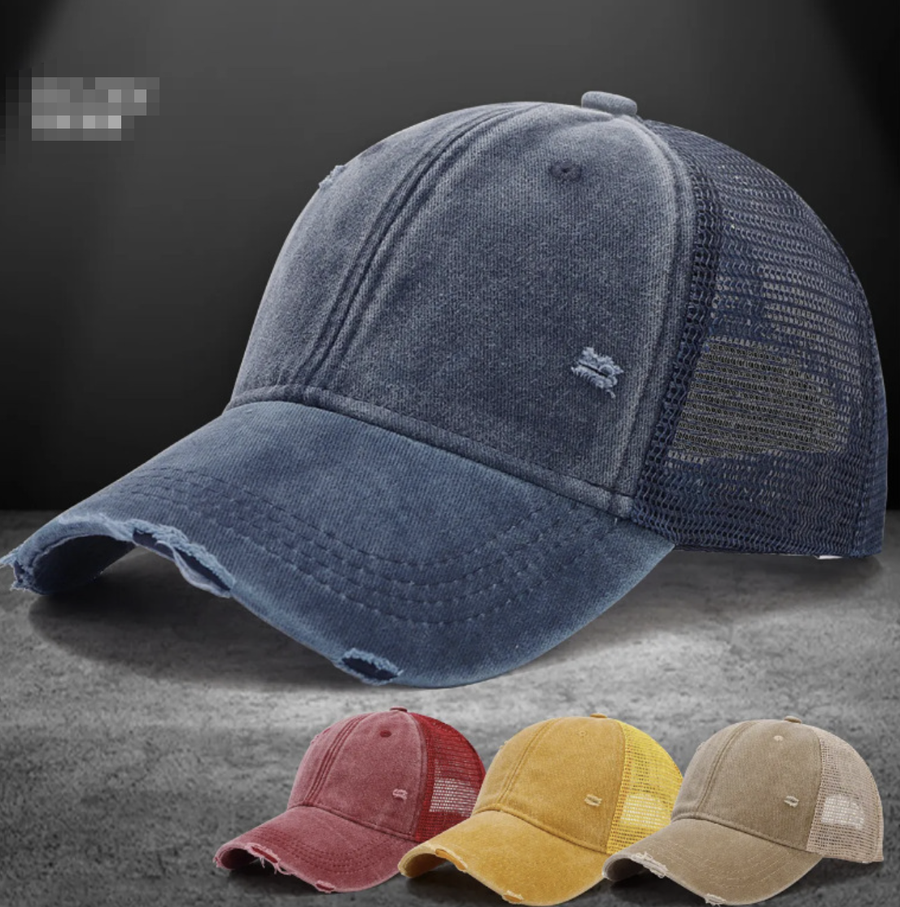 Istressed washed duckbill cap