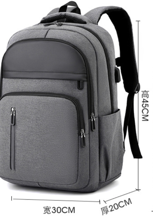 dropshipping laptop backpack in grey nylon with padded shoulder straps for 15 inch laptops and daily travel