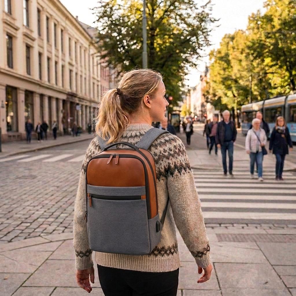 Water-Resistant Laptop Backpack with USB Port