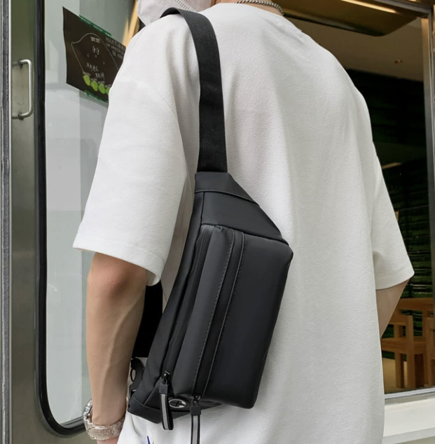 פאוץ' אופנתי עמיד למים dropshipping small waterproof crossbody bag black faux leather with zip opening