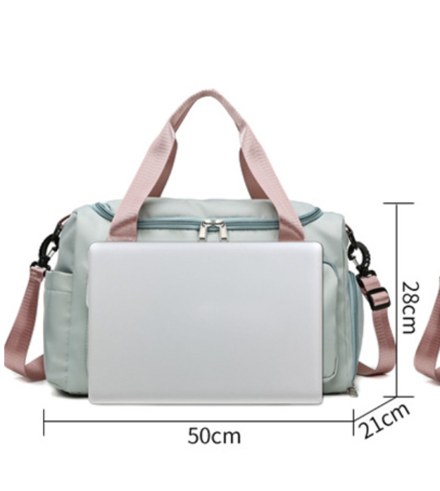 Unisex sport bag for gym and travel by AB-28 in Gray Oxford fabric with wet dry separation