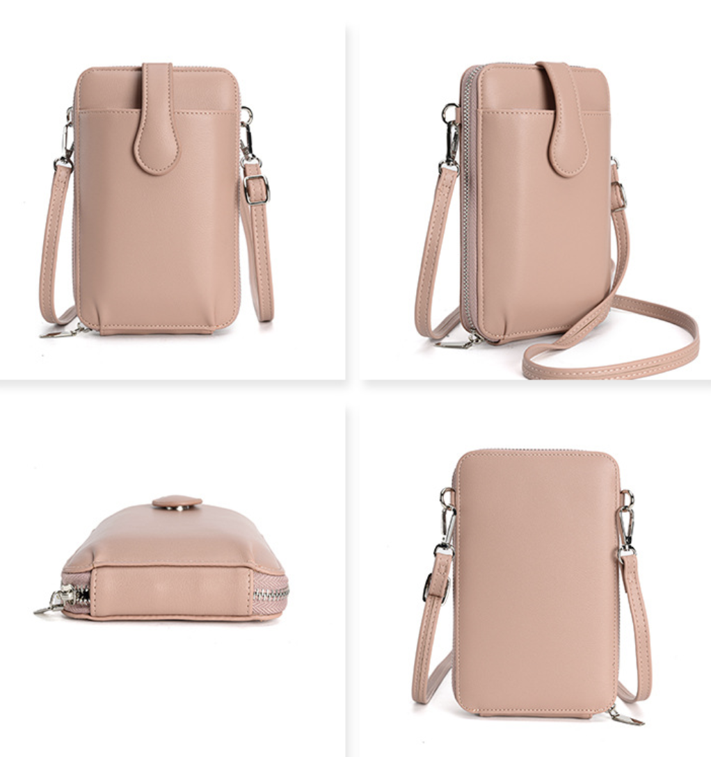 Small Square Faux Leather Crossbody Bag