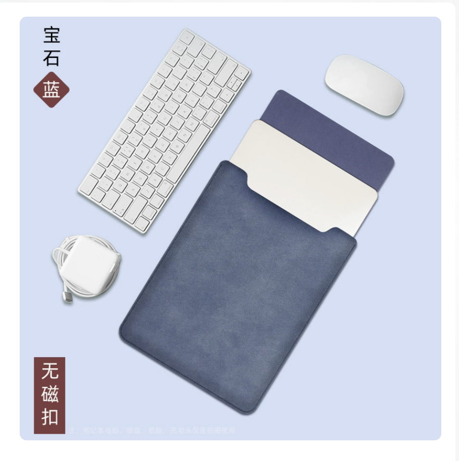 Water resistant AB-28 laptop bag for 14 inch laptops in navy PU leather with polyester lining