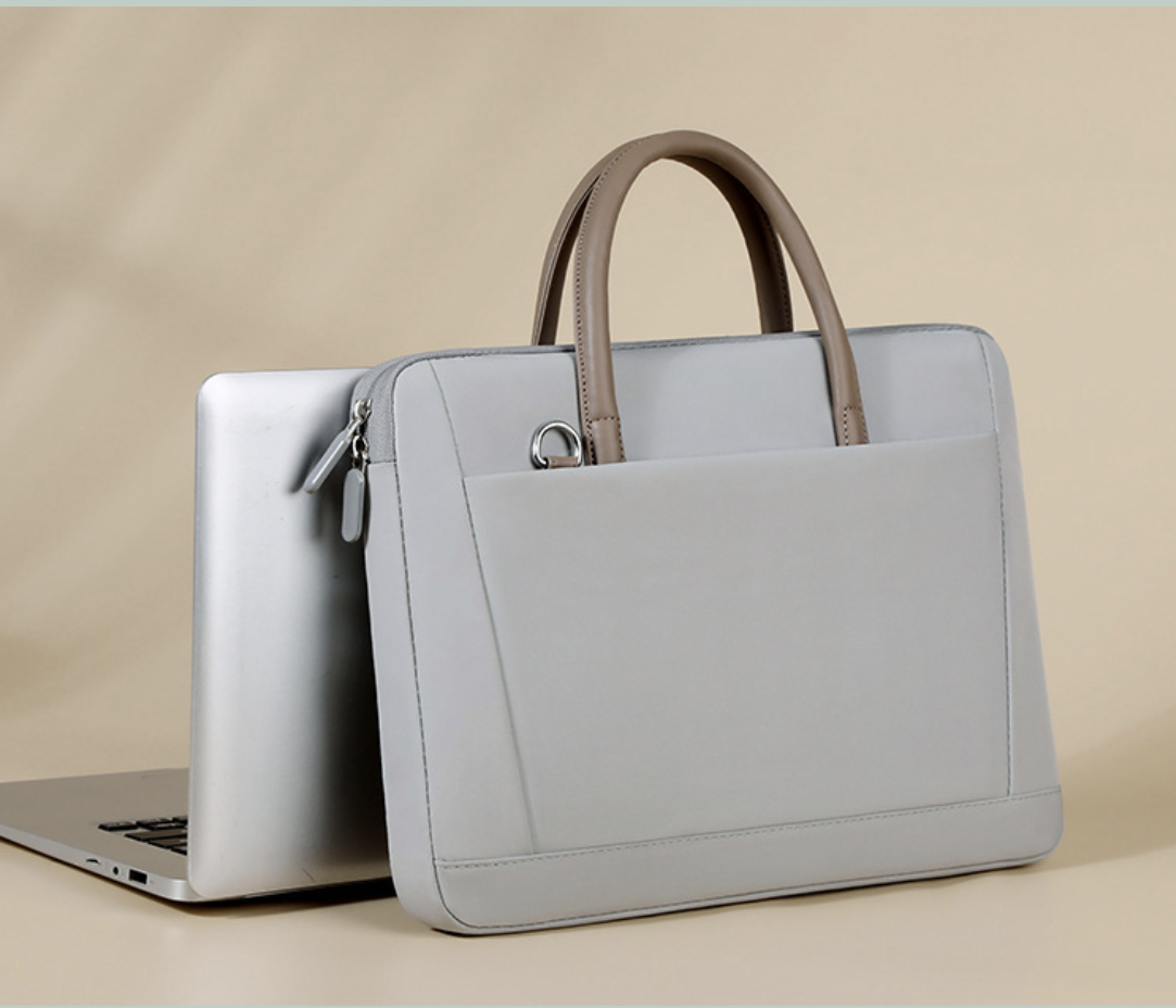Water resistant business laptop bag AB-28 in light gray with Oxford fabric and polyester lining
