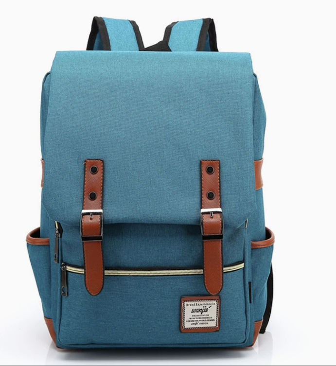 Oxford fabric dropshipping laptop backpack in blue with padded shoulder straps and a dedicated laptop compartment