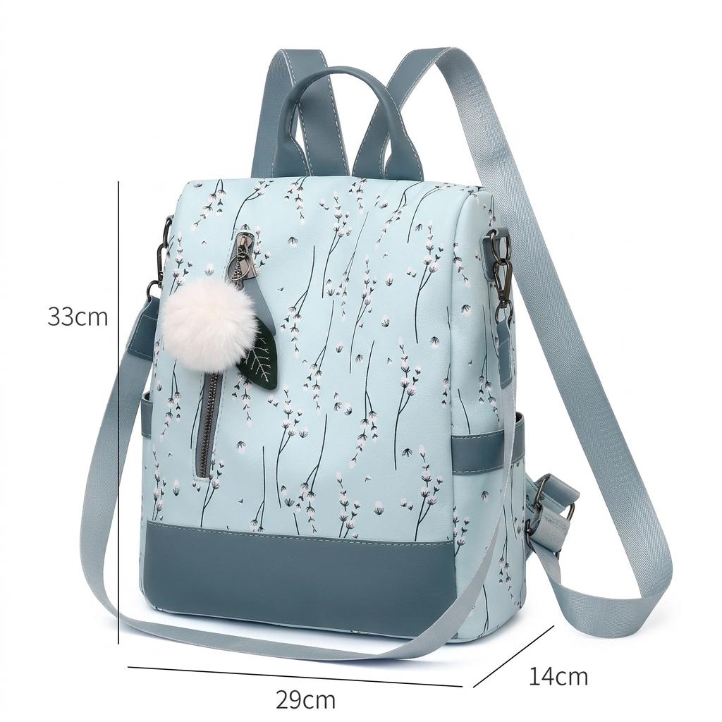 Lightweight Oxford Backpack with Hidden Zipper Pocket